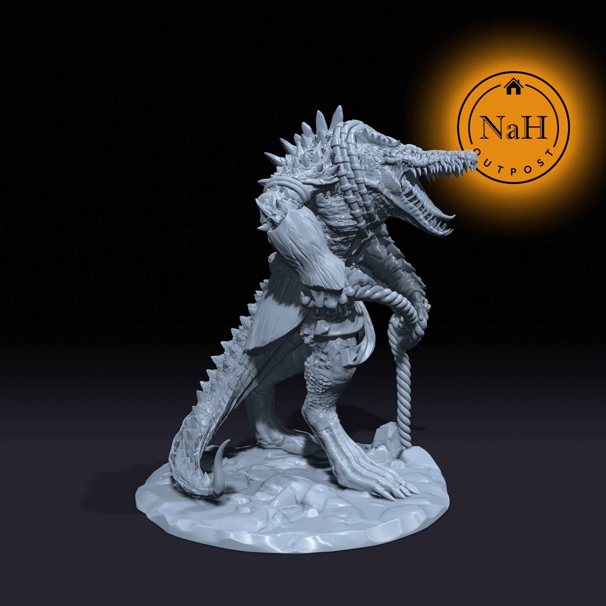 Jarkun, the Marsh Fury | Gatorfolk | Crocodile folk | Monstrosity Miniature for Tabletop games like D&D 5e and TTRPG  War Gaming