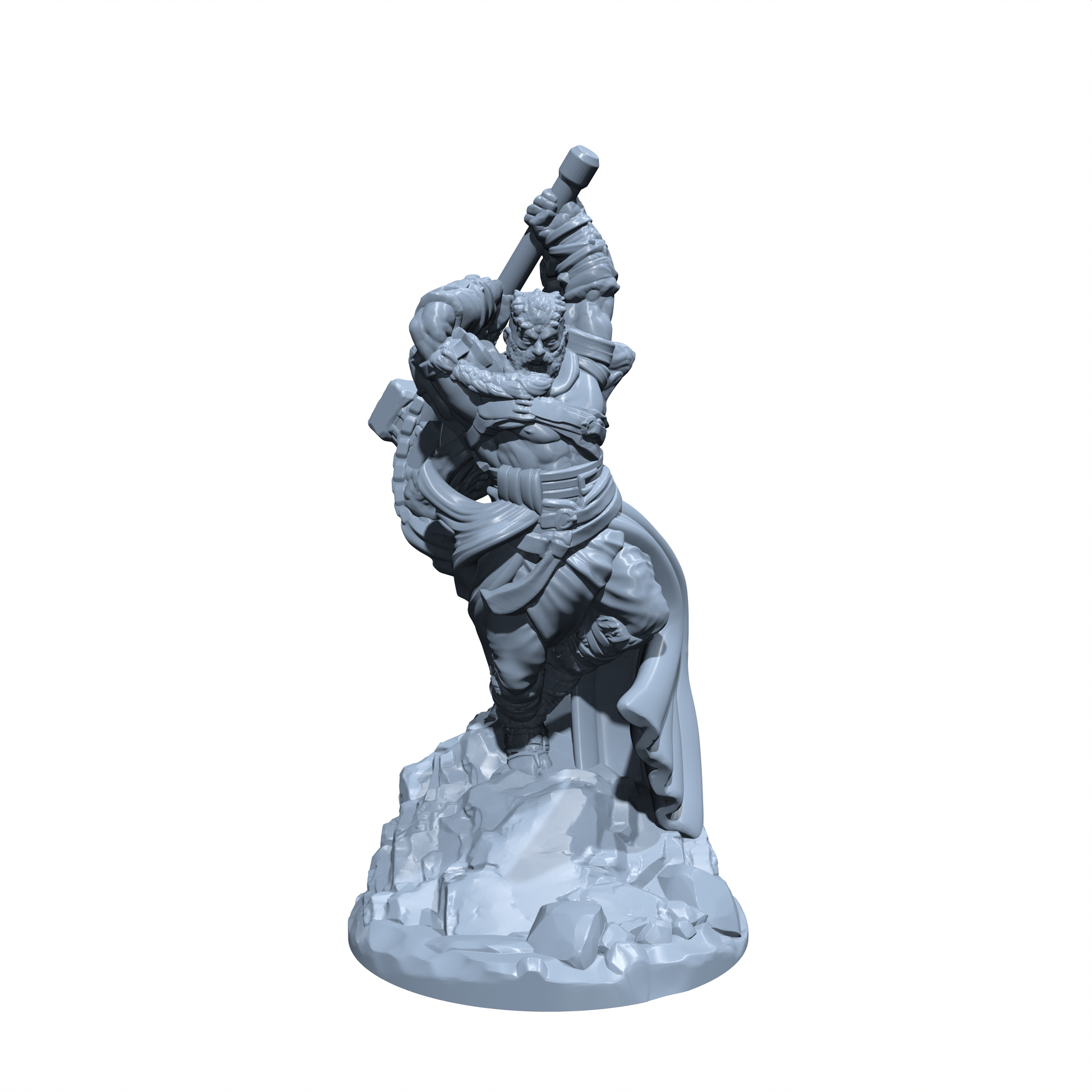 Korgath the Hammerfury | Giant Goliath Barbarian | Giant Kin miniature for Tabletop games like D&D and War Gaming