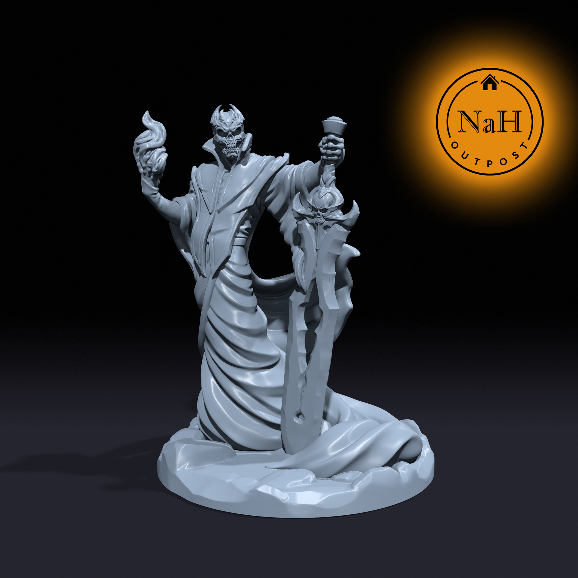 Thronak the Crypt King | Giant Lich Miniature for Tabletop games like D&D and War Gaming
