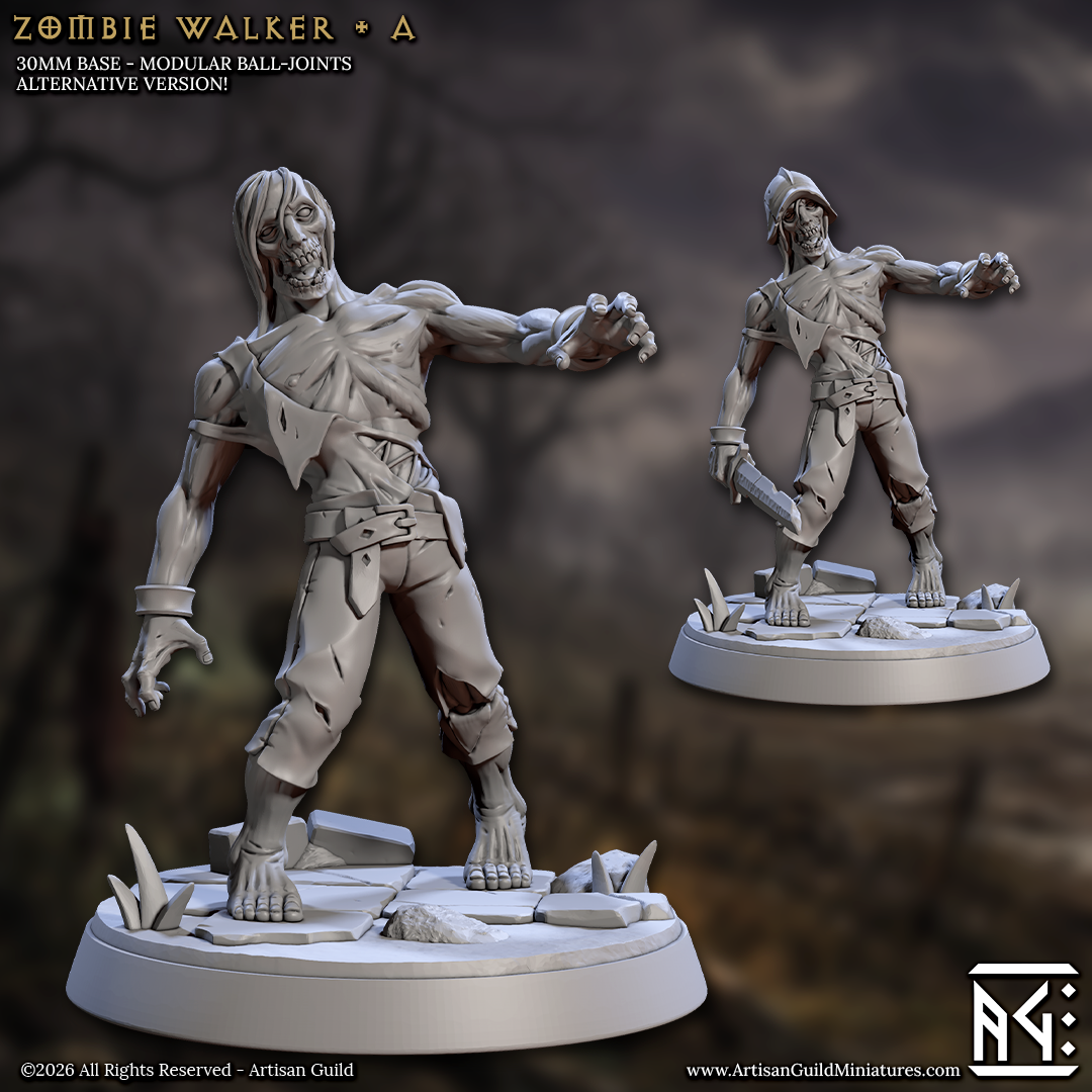 Lurchgrin | Zombie Walker Stalker miniature for D&D, Pathfinder | TTRPG Mini