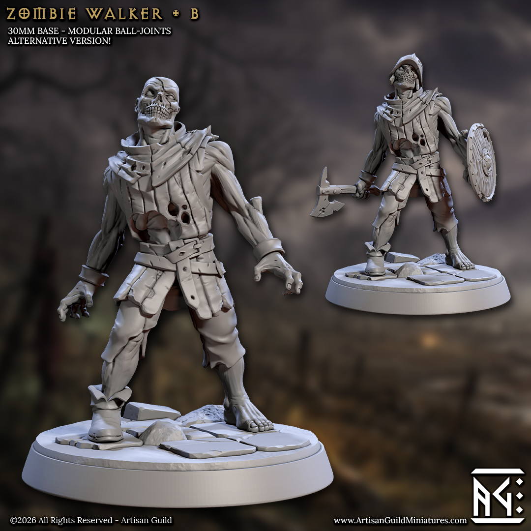 Shieldrot | Zombie Walker Defender miniature for D&D, Pathfinder | TTRPG Mini