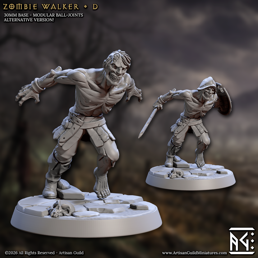 Sprintjaw | Zombie Walker Rusher miniature for D&D, Pathfinder | TTRPG Mini