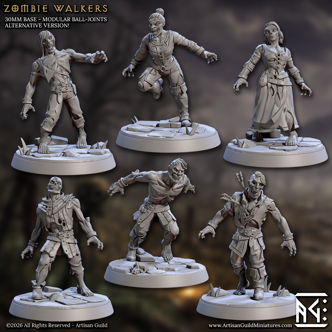 Knifebite | Zombie Walker Striker miniature for D&D, Pathfinder | TTRPG Mini
