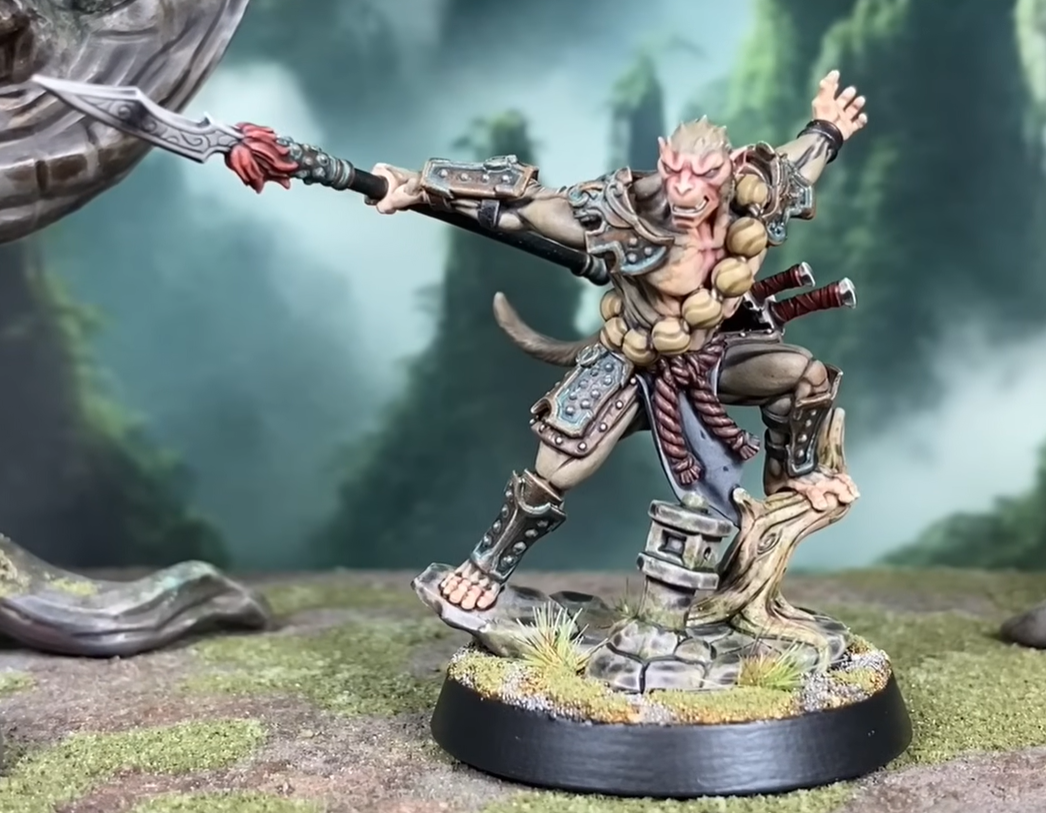 Wunakar, Warden of the East | Vanara Wukong Monk miniature for D&D, Pathfinder | TTRPG Mini