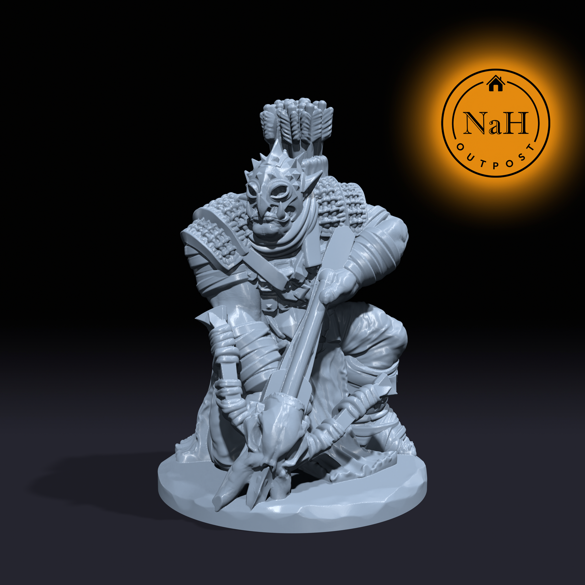 Grikk Skullshot | Orc Boltmen | Crossbow Ogre Miniature for Tabletop games like D&D and War Gaming