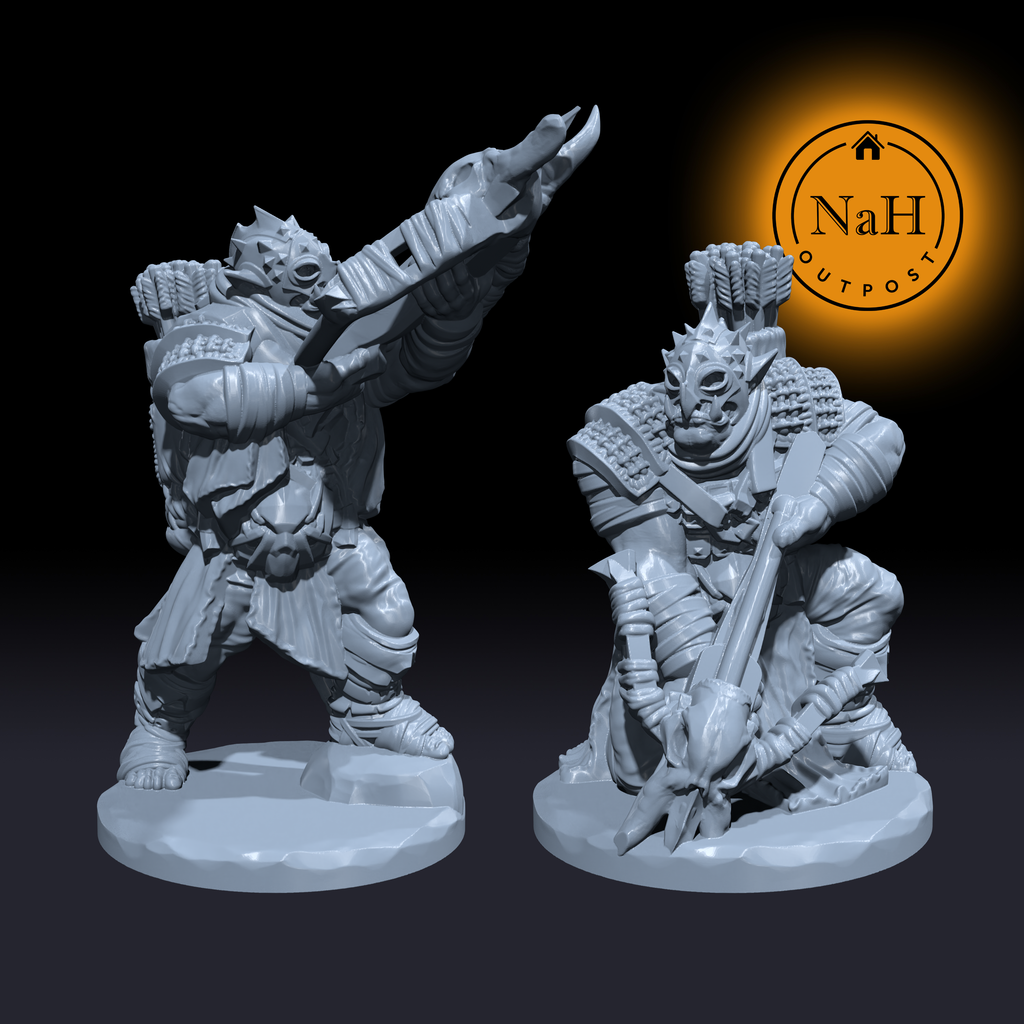 Grikk Skullshot | Orc Boltmen | Crossbow Ogre Miniature for Tabletop games like D&D and War Gaming