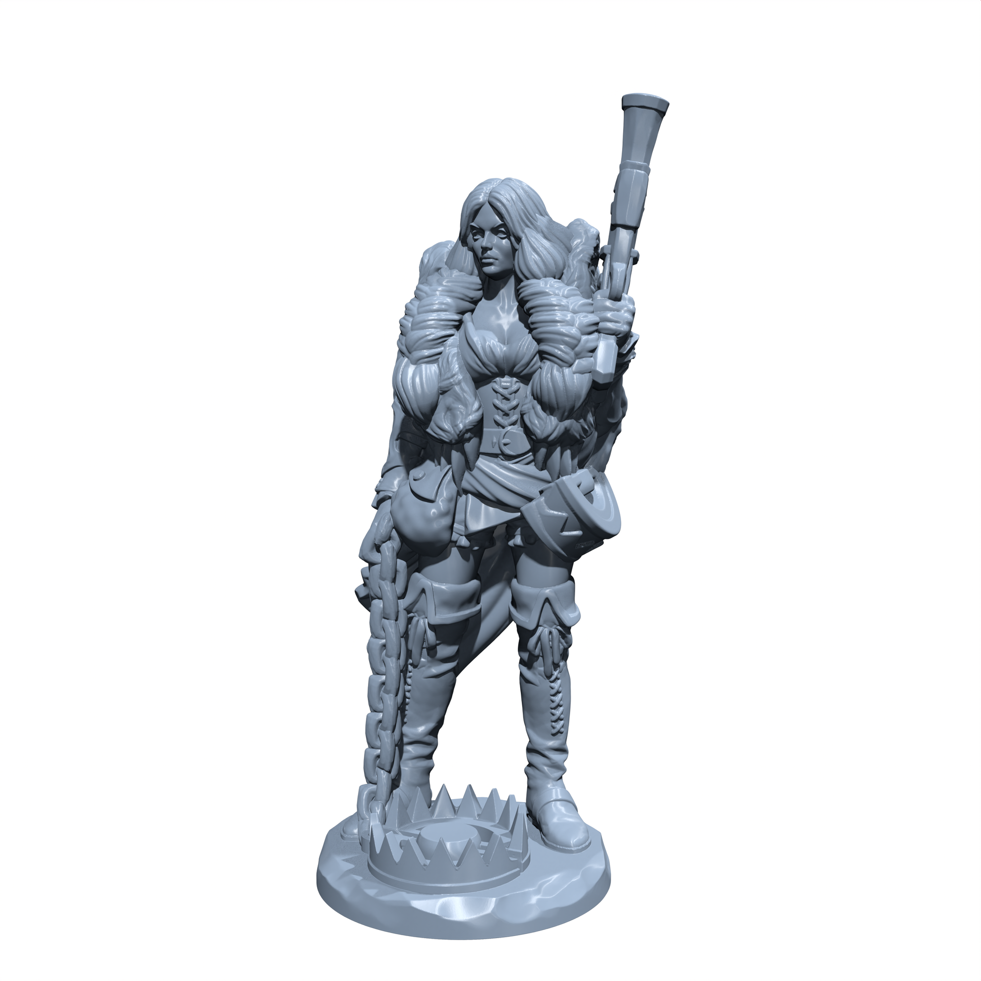 Goldi Bearcloak, the Forest Warden | Female Hunter | Goldi Locke the Beastmaster | Miniature for Tabletop games like D&D and War Gaming