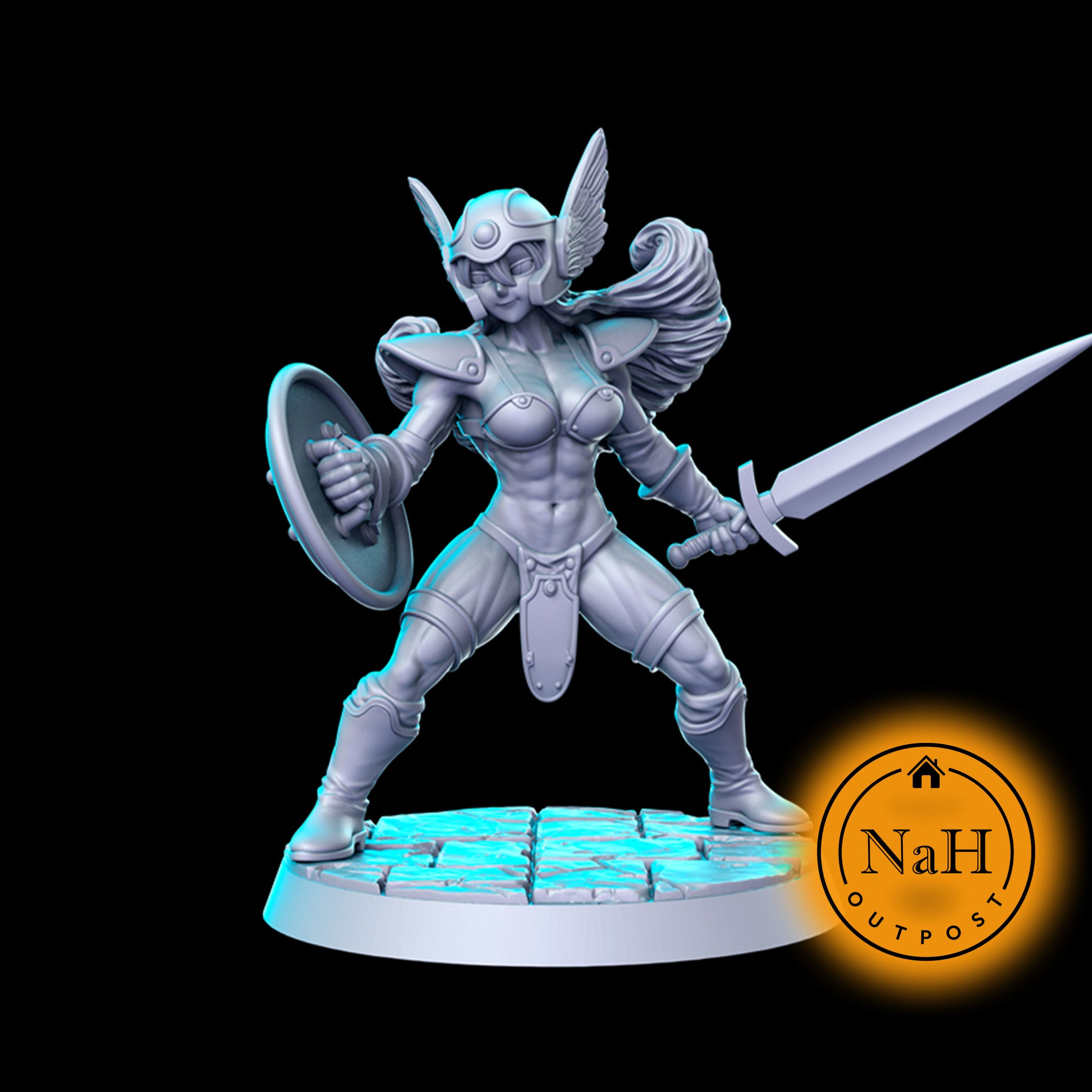 Athenra Skyguard | Senshi Female Fighter | miniature for Tabletop games like D&D and War Gaming| Dungeons and Dragons Mini | RN estudio