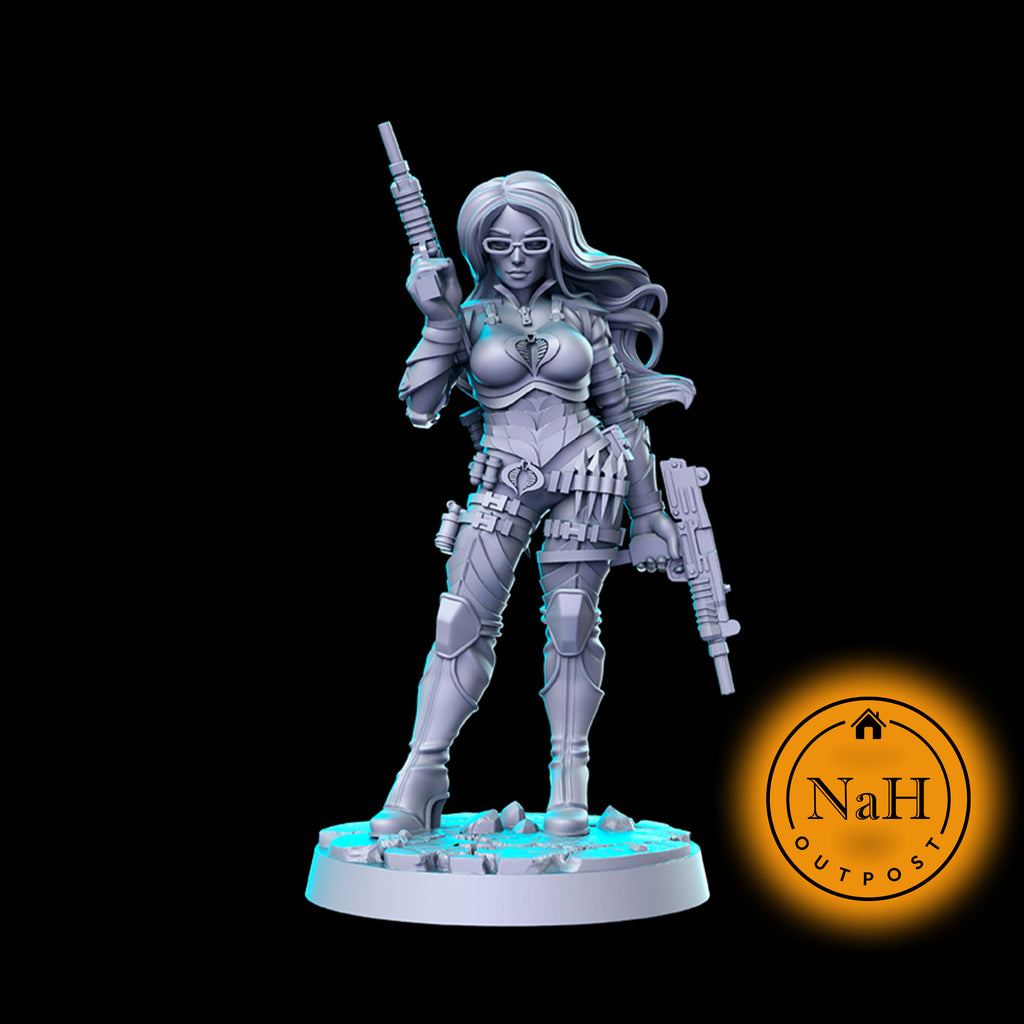 Bianca Rattlesnake | Baroness Rah | Gunslinger | miniature for Tabletop games like D&D and War Gaming| Dungeons and Dragons Mini | RN estudio