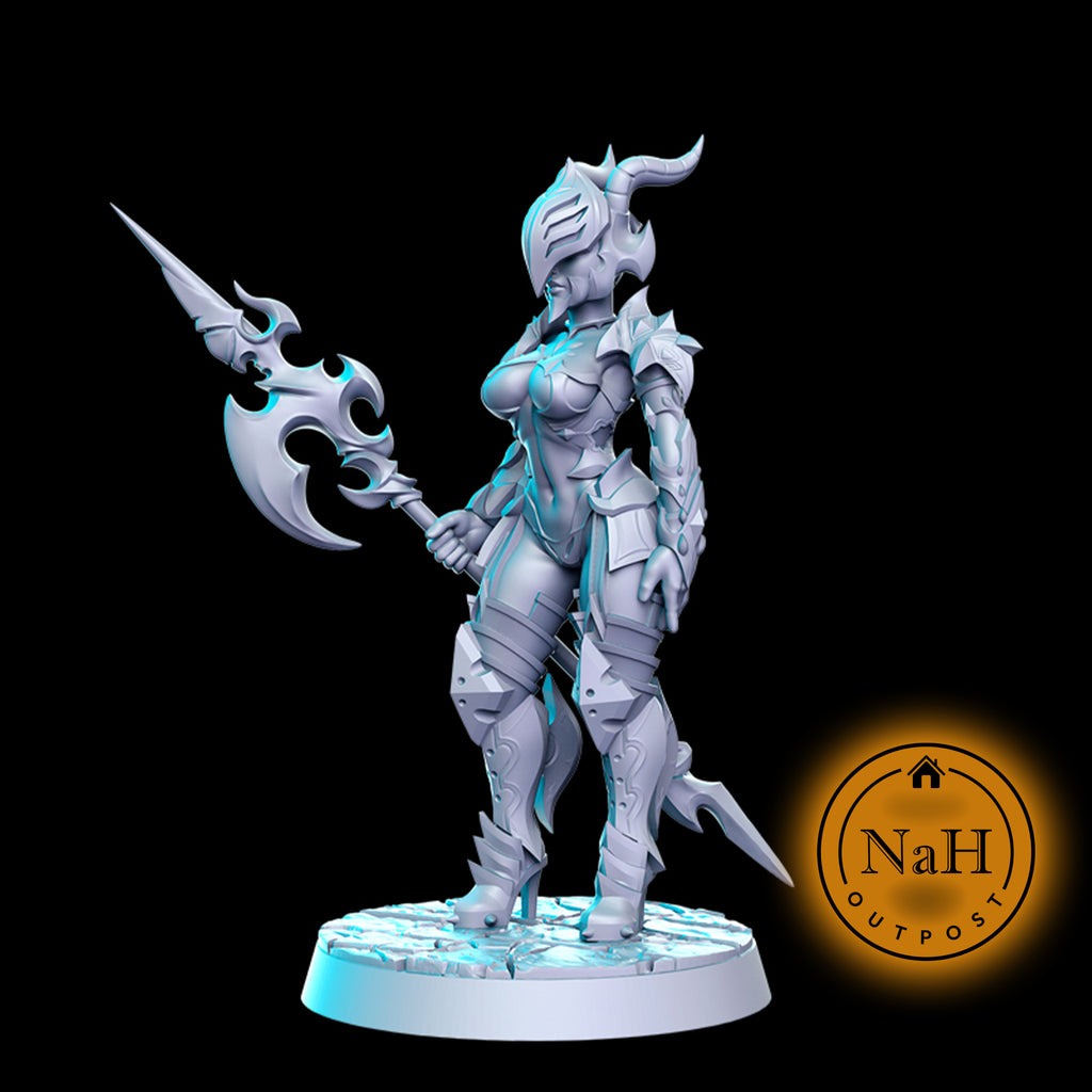 Thalia Dragonhelm | Dragon Guard Trooper | Female Fighter or Paladin miniature for Tabletop games like D&D and War Gaming| Dungeons and Dragons Mini