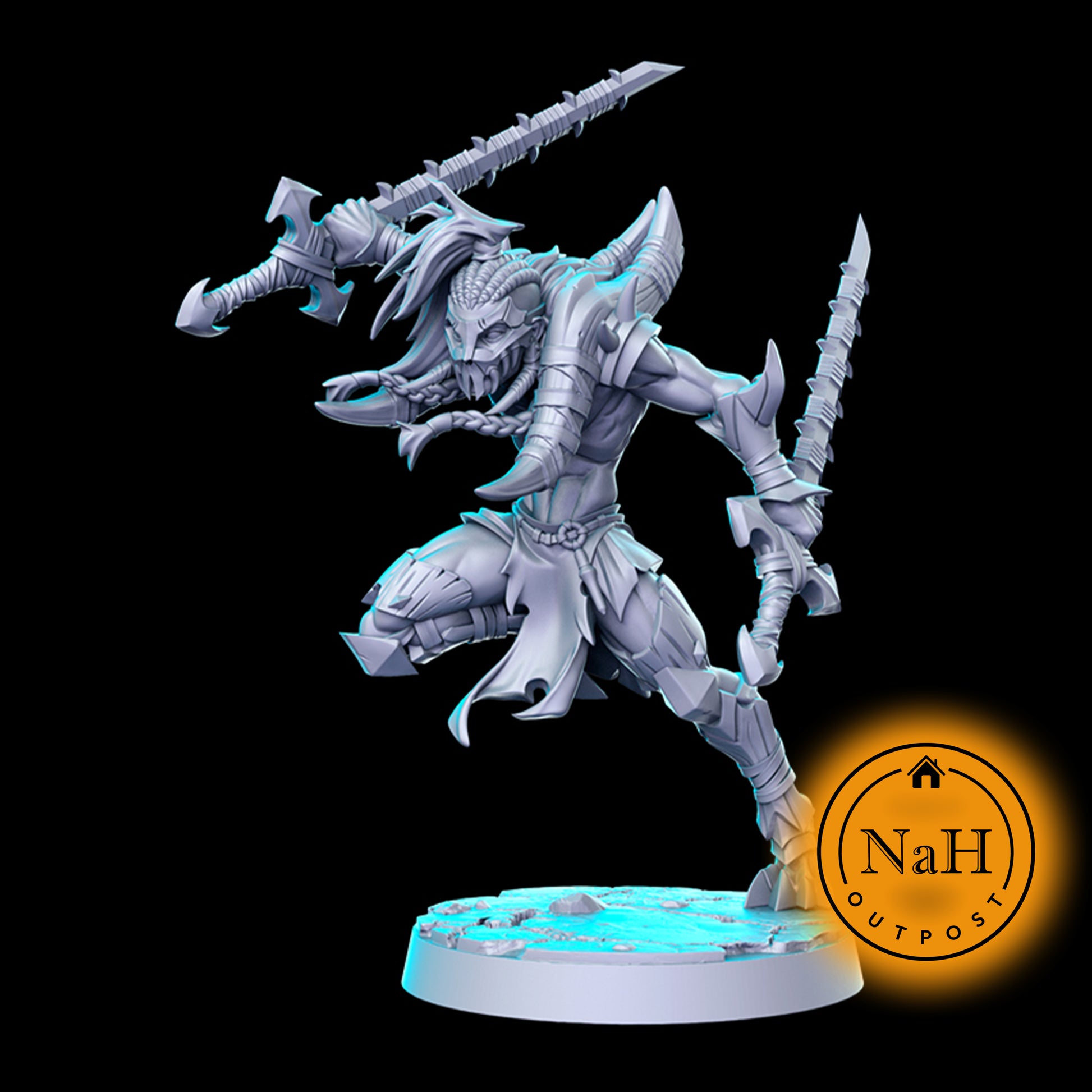 Xerix the Relentless | Kujla Berserker miniature for Tabletop games like D&D and War Gaming| Dungeons and Dragons Mini | RN estudio