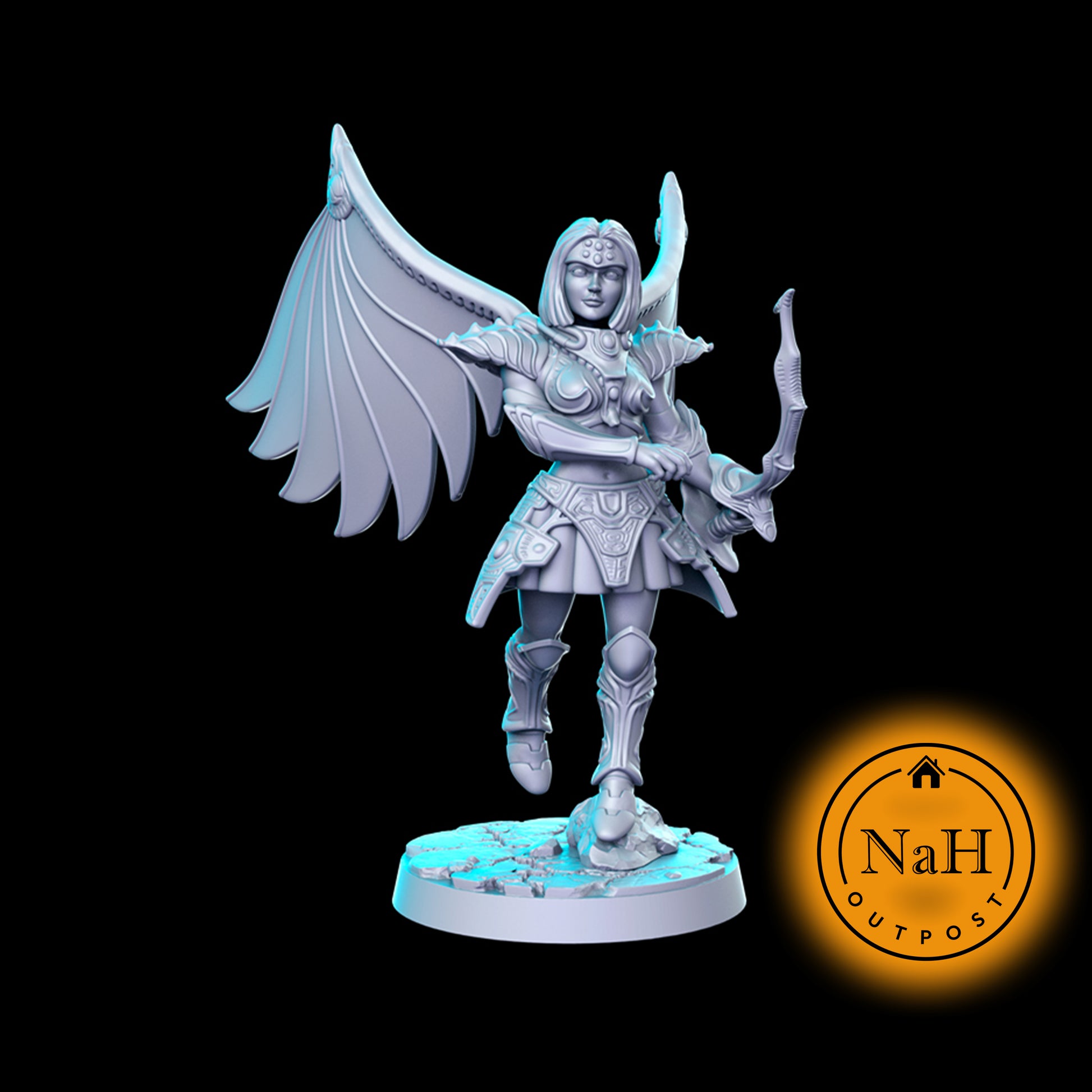 Sylvia Moonbow | Shana Dragoon | Female Paladin miniature for Tabletop games like D&D and War Gaming| Dungeons and Dragons Mini | RN estudio