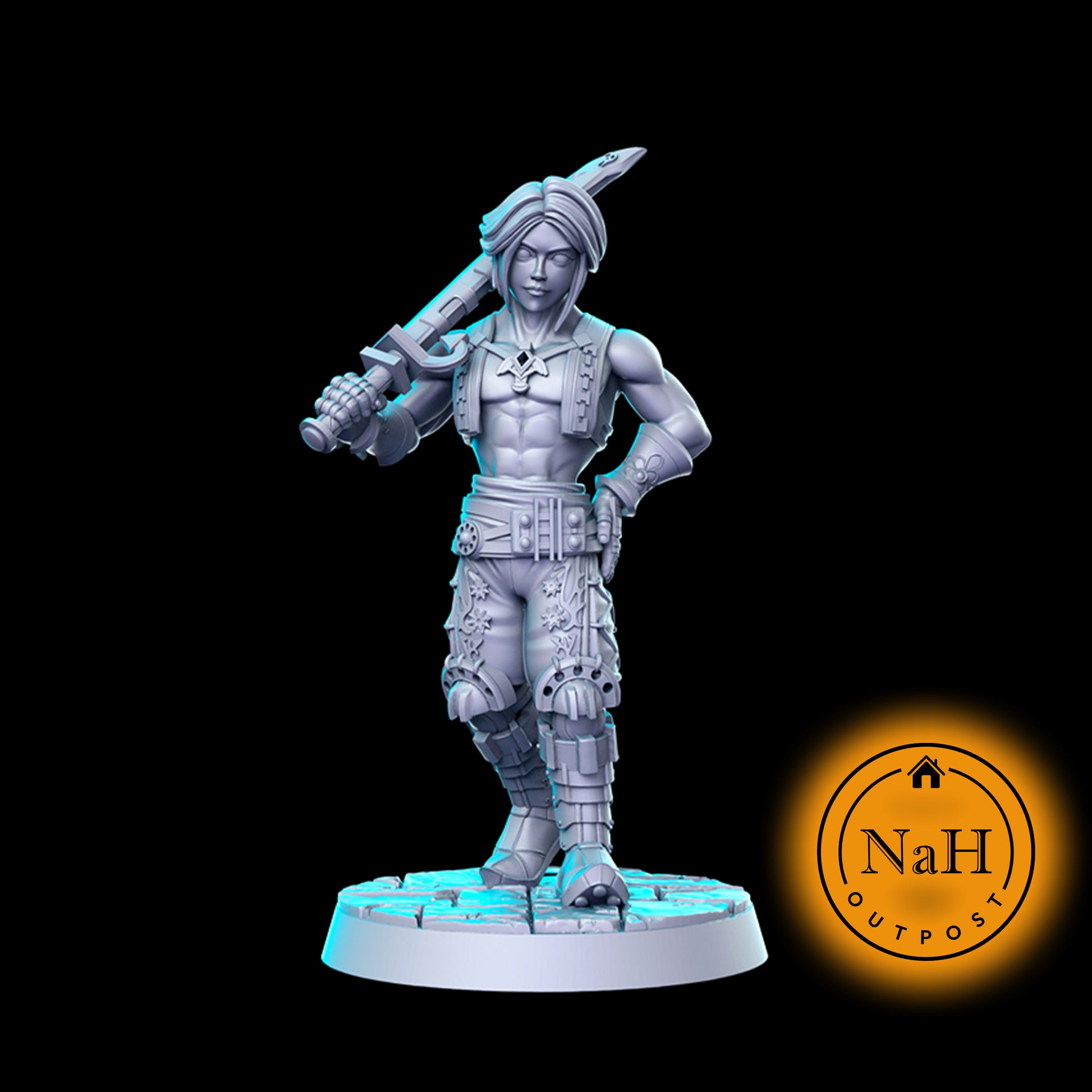 Korvus Redblade | Vaan | Human Fighter or Barbarian miniature for Tabletop games like D&D and War Gaming| Dungeons and Dragons Mini | RN estudio