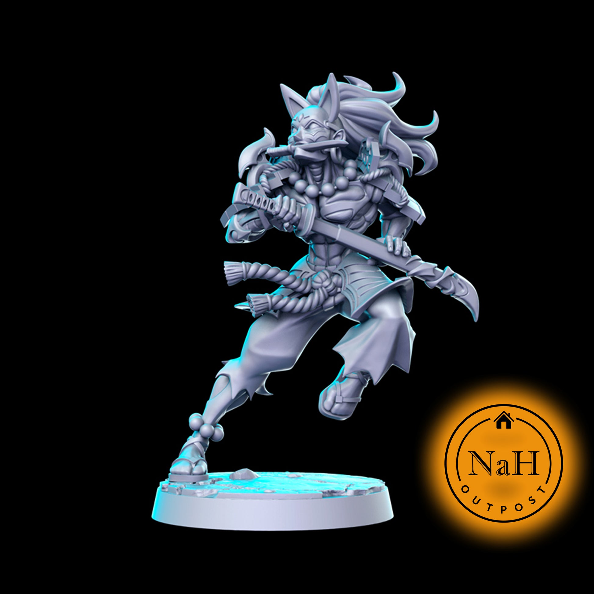 Noburo the Onyx Blade | Oni Samurai miniature for Tabletop games like D&D and War Gaming| Dungeons and Dragons Mini | RN estudio