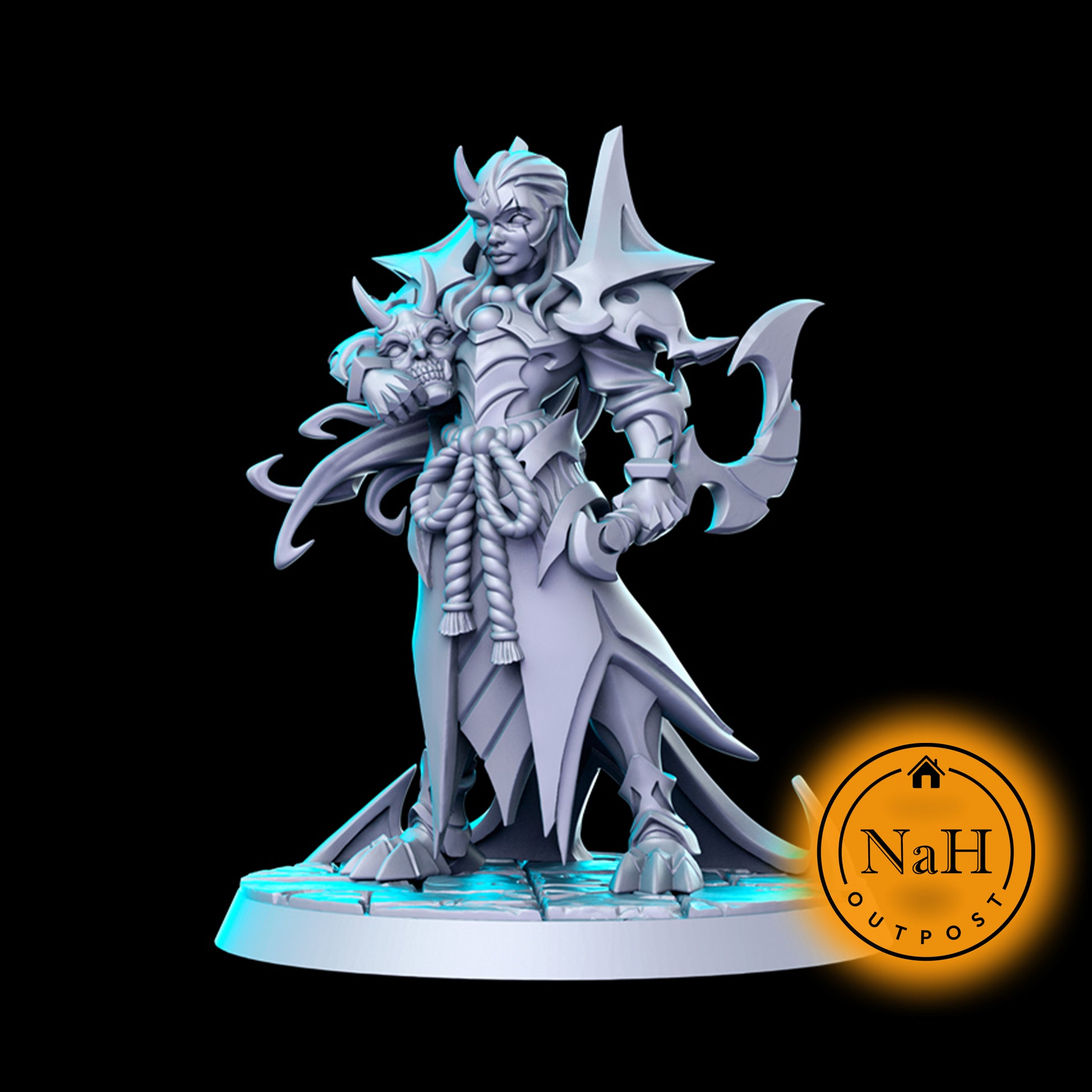 Rin the Tusked Valor | Oni Warrior miniature for Tabletop games like D&D and War Gaming| Dungeons and Dragons Mini | RN estudio