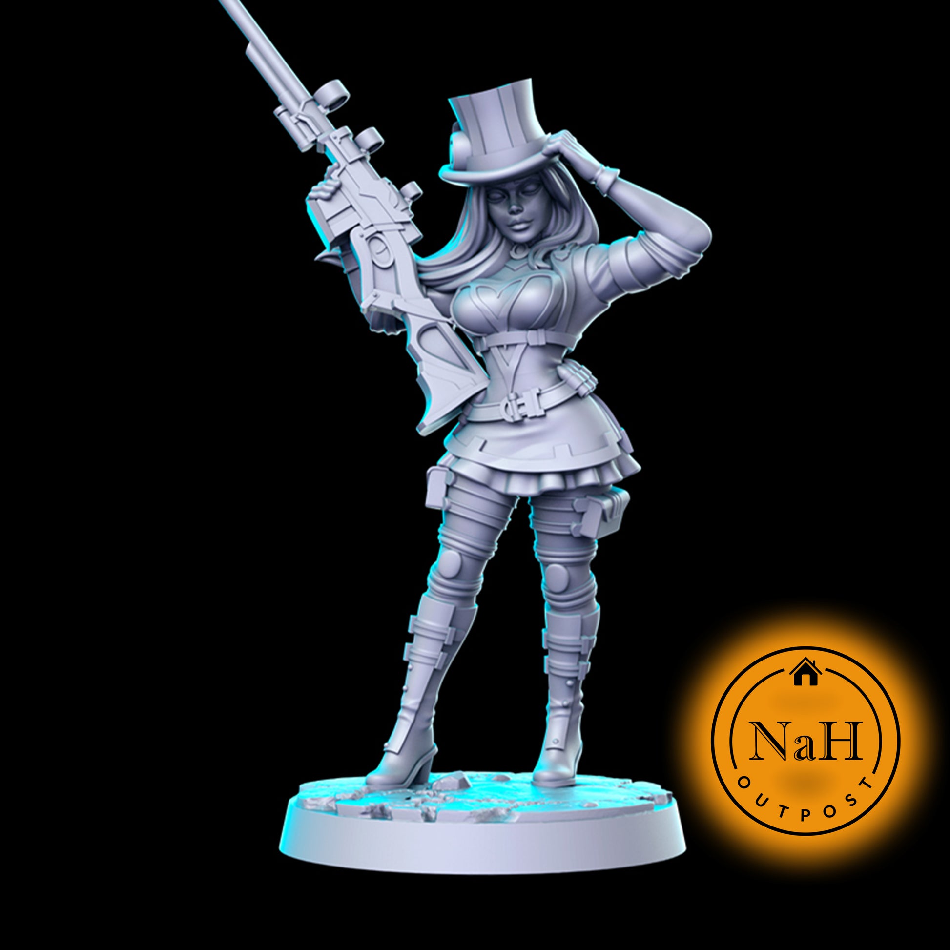 Mira Topmark | Caitlyn | Gunslinger | Female Fighter miniature for Tabletop games like D&D and War Gaming| Dungeons and Dragons Mini | RN estudio