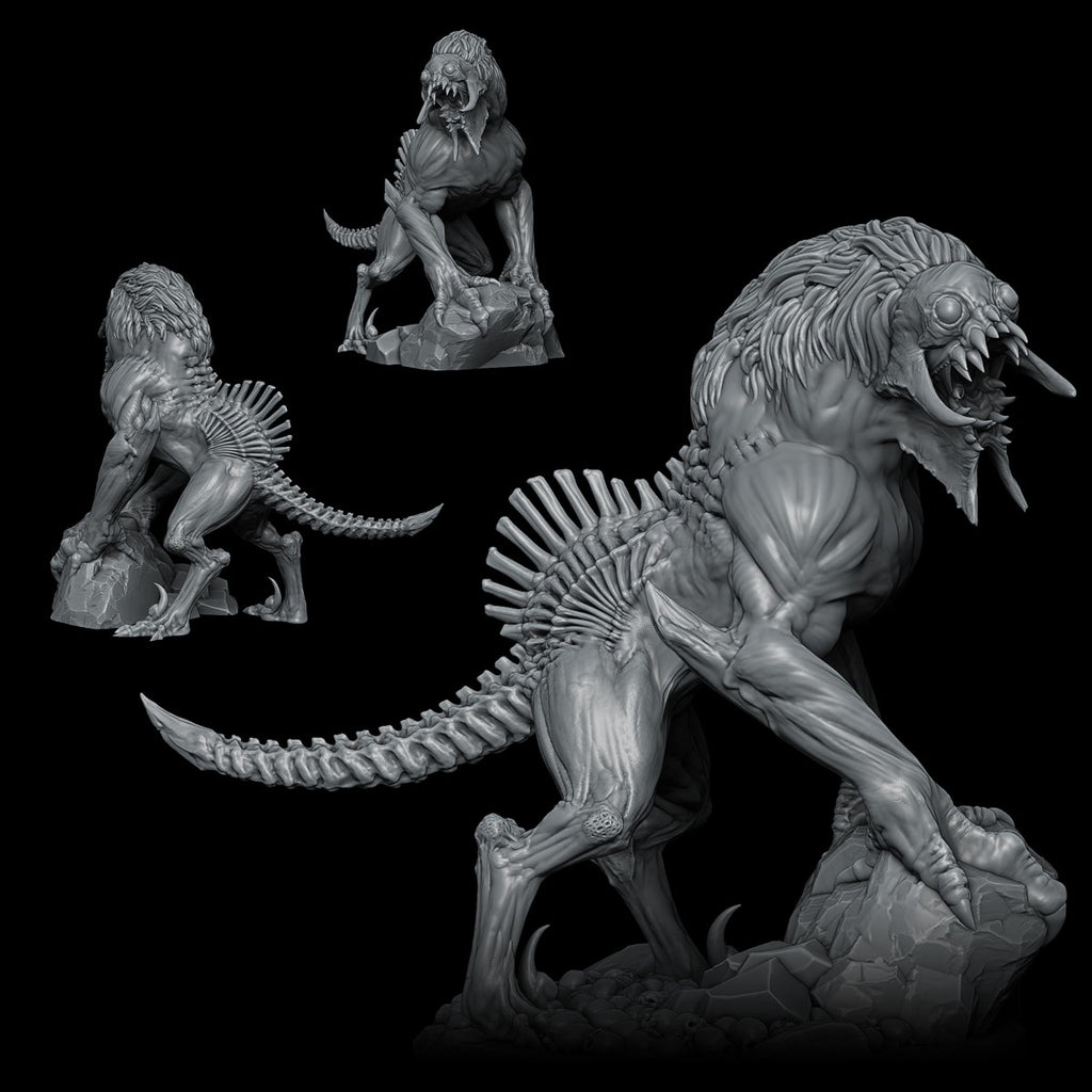 Ravenghast, the Shadow Howler | Greater Ghoul Hound | Undead Hound Miniature for Tabletop games like D&D 5e and TTRPG War Gaming