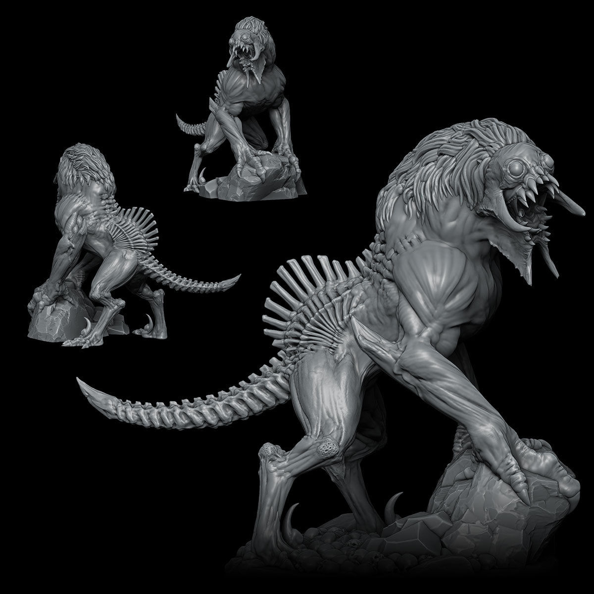 Ravenghast, the Shadow Howler | Greater Ghoul Hound | Undead Hound Miniature for Tabletop games like D&D 5e and TTRPG War Gaming