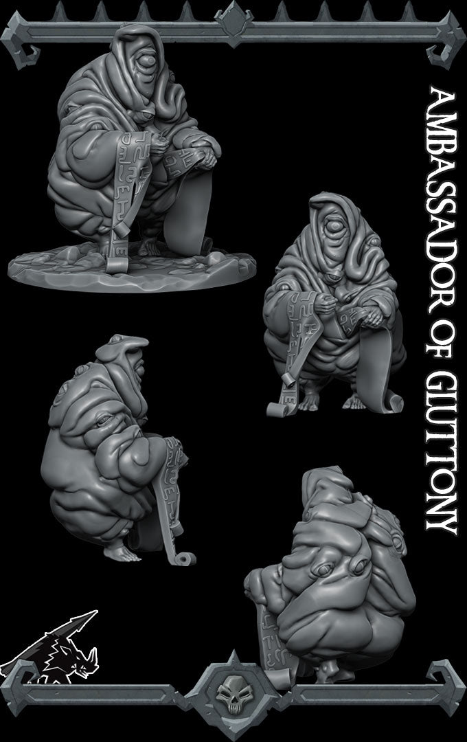 Scrivelock, Keeper of Pacts | Ambassador Of Gluttony | Gluttony Demon Miniature for Tabletop games like D&D and War Gaming