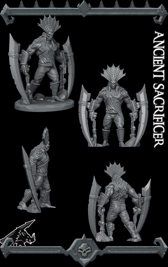 Ancient Sacrificer | Temple Mummy Guardian Miniature for Tabletop games like D&D and War Gaming