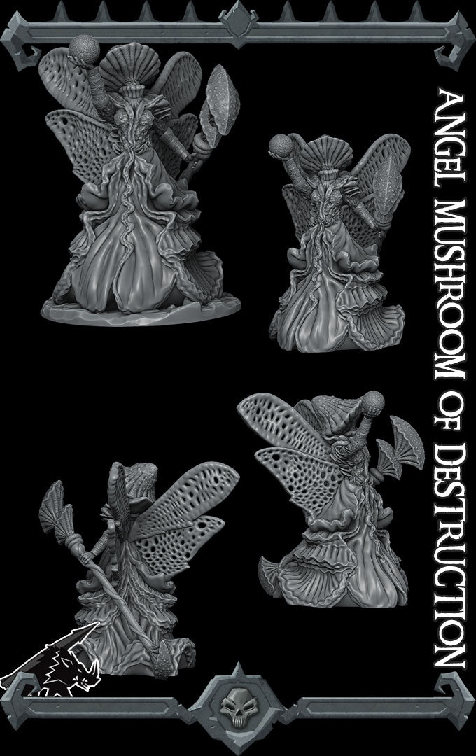 Angel Mushroom Of Destruction | Fungus Queen Miniature for Tabletop games like D&D and War Gaming