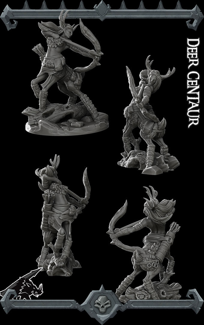 Elenara the Arrowhart | Deer Centaur | Dryad Archer | Miniature for Tabletop games like D&D and War Gaming