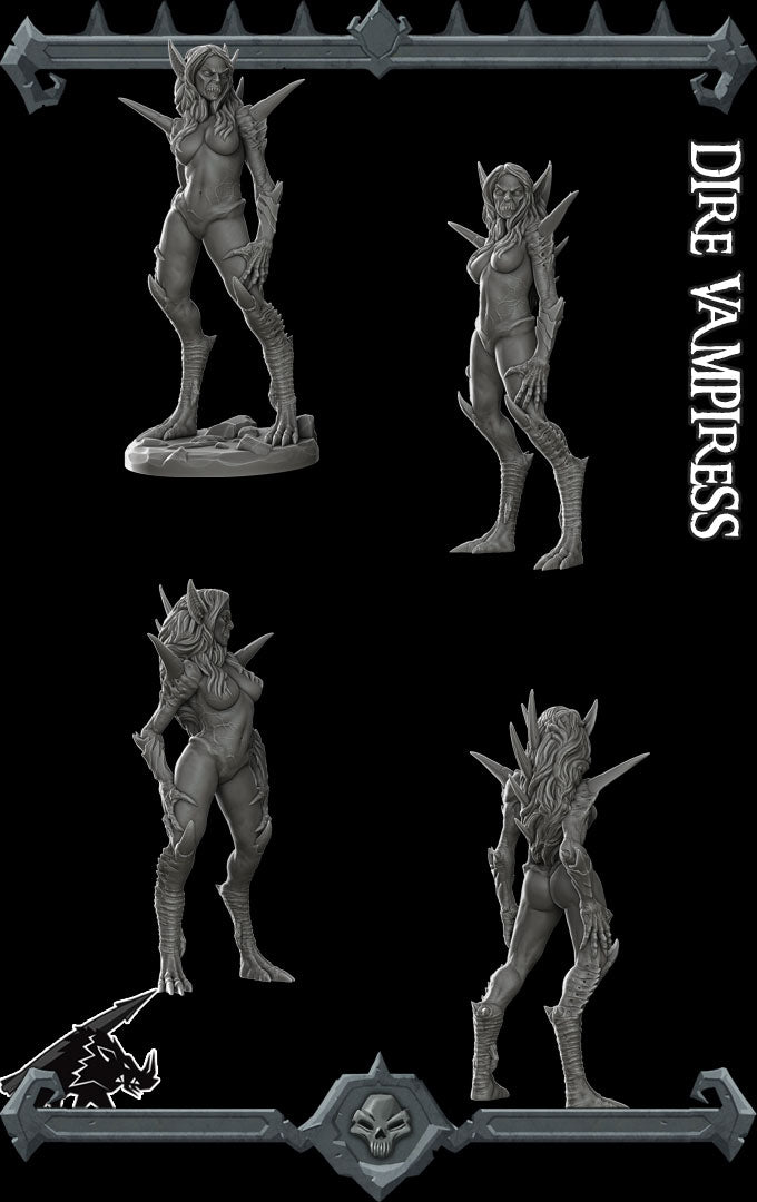 Vespera the Dreadfang | Dire Vampiress | Vampire Queen | Miniature for Tabletop games like D&D and War Gaming