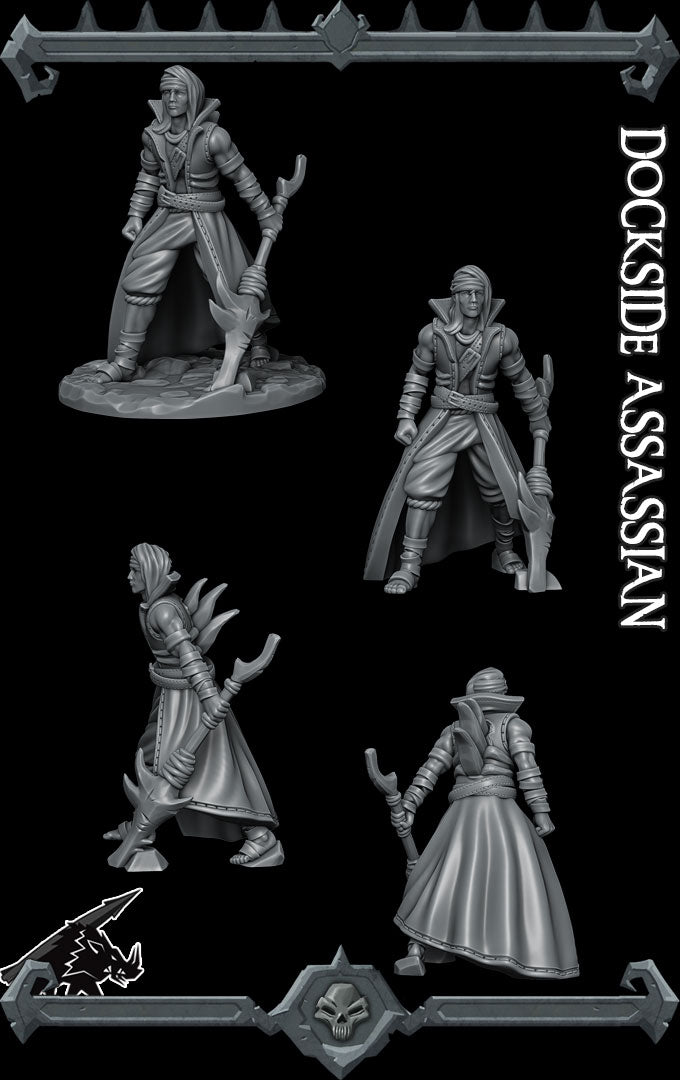 Harlan Seablade | Dock Side Assassin | Pirate Ship Crew Mate | Dragon Cult Miniature for Tabletop games like D&D 5e and TTRPG War Gaming