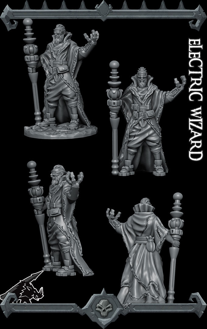 Zaxon Volt, the Arcane Artificer | Electric Wizard for Tabletop games like D&D and War Gaming