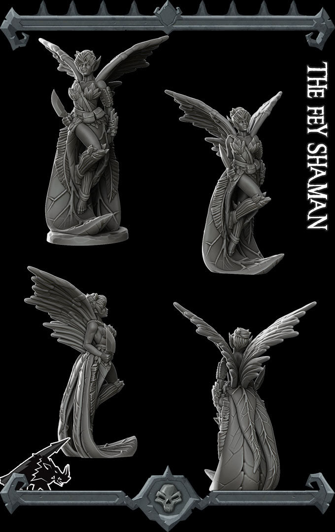 Lunara Moonbloom | Fey Shaman |  Fairy Miniature for Tabletop games like D&D and War Gaming