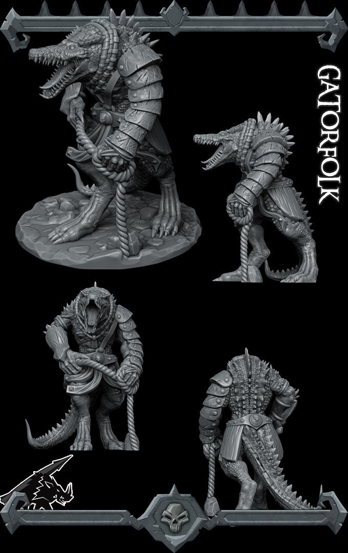 Jarkun, the Marsh Fury | Gatorfolk | Crocodile folk | Monstrosity Miniature for Tabletop games like D&D 5e and TTRPG  War Gaming