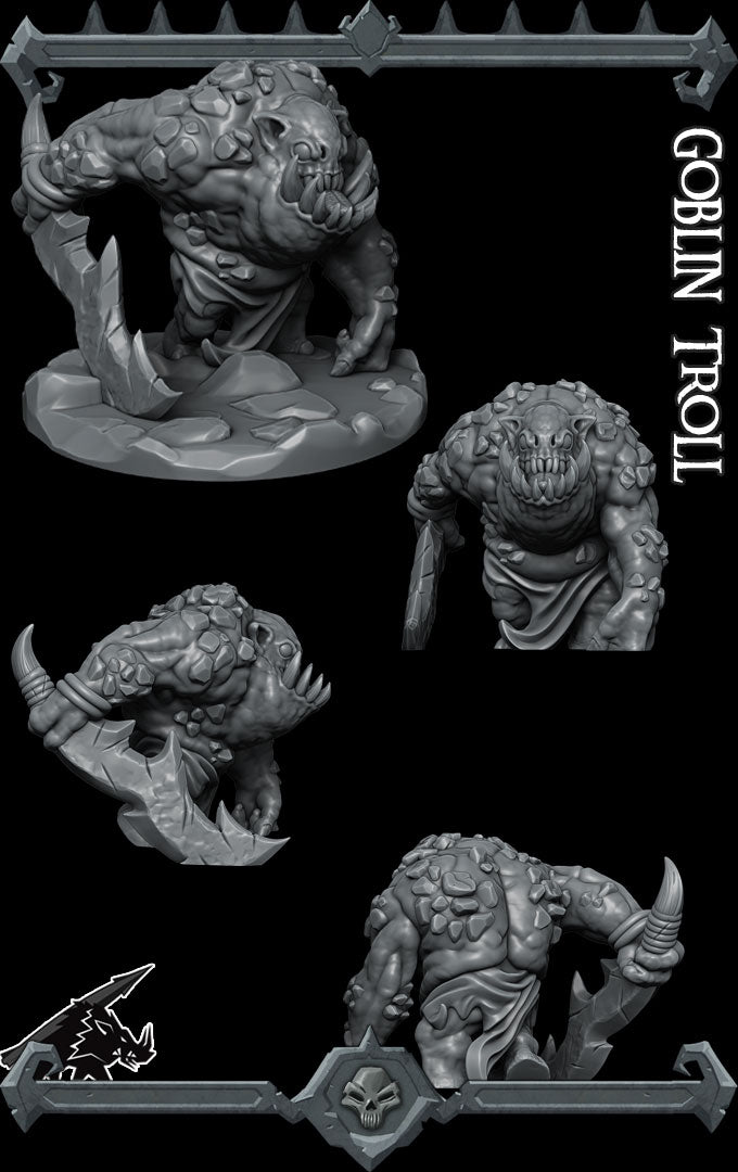 Grotuk, the Trollkin Brute | Goblin Cave Troll | Goblinoid Miniature for Tabletop games like D&D 5e and TTRPG  War Gaming