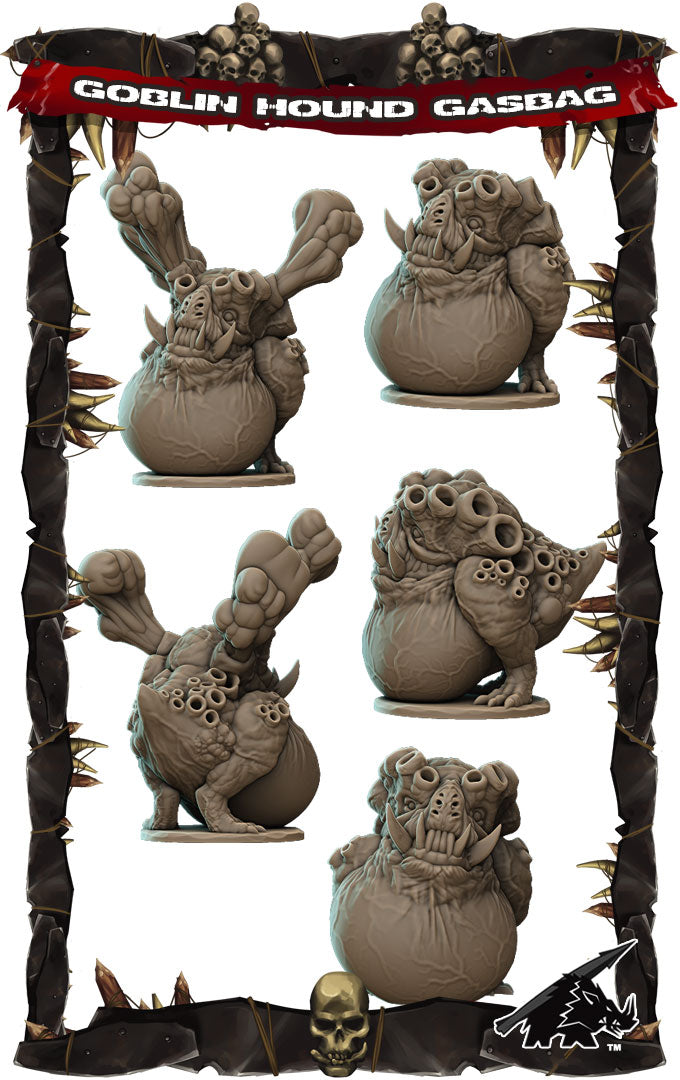 Fumefang the Goblin Hound Gasbag | Miniature for Tabletop games like D&D and War Gaming