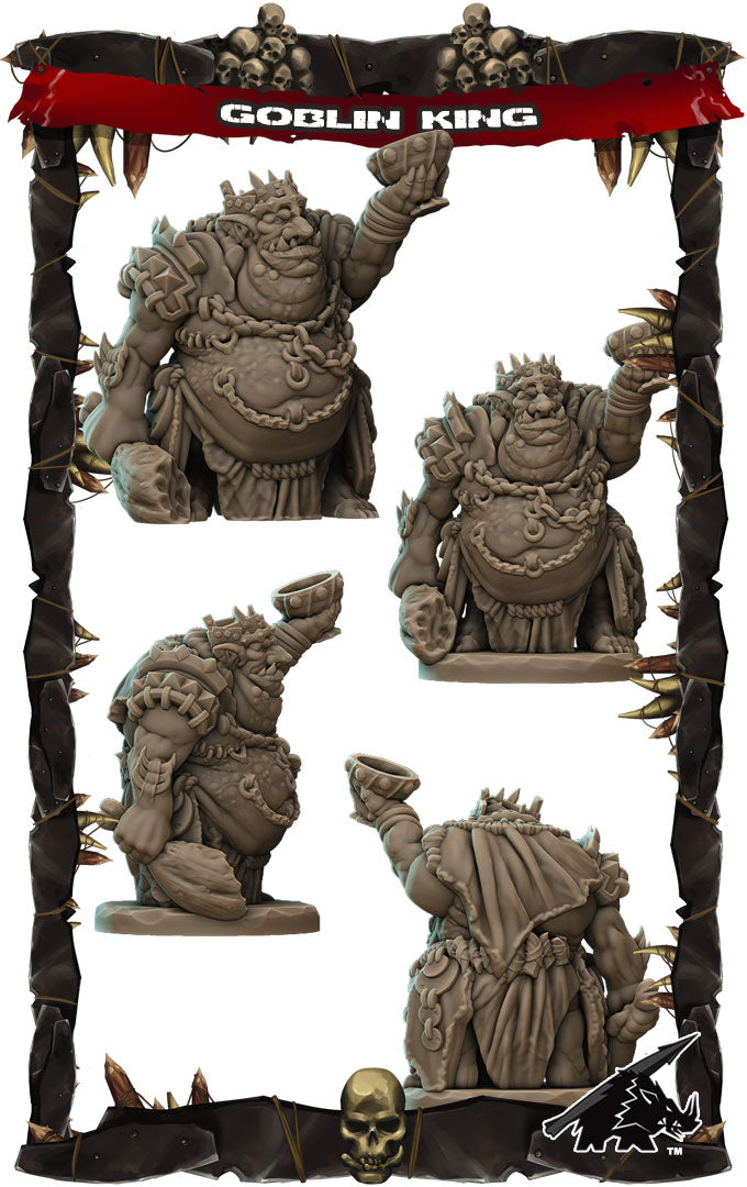 Goldfang, the Goblin King | Goblin Miniature for Tabletop games like D&D and War Gaming