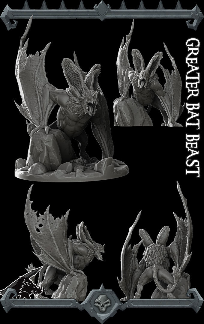 Shadewing, the Shadow Skyrider | Greater Bat Beast | Dire Bat | Miniature for Tabletop games like D&D and War Gaming