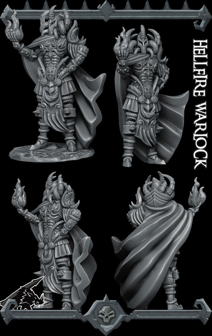 Valthor, the Flamebound | Hellfire Warlock | Fiend Archdevil Miniature for Tabletop games like D&D and War Gaming
