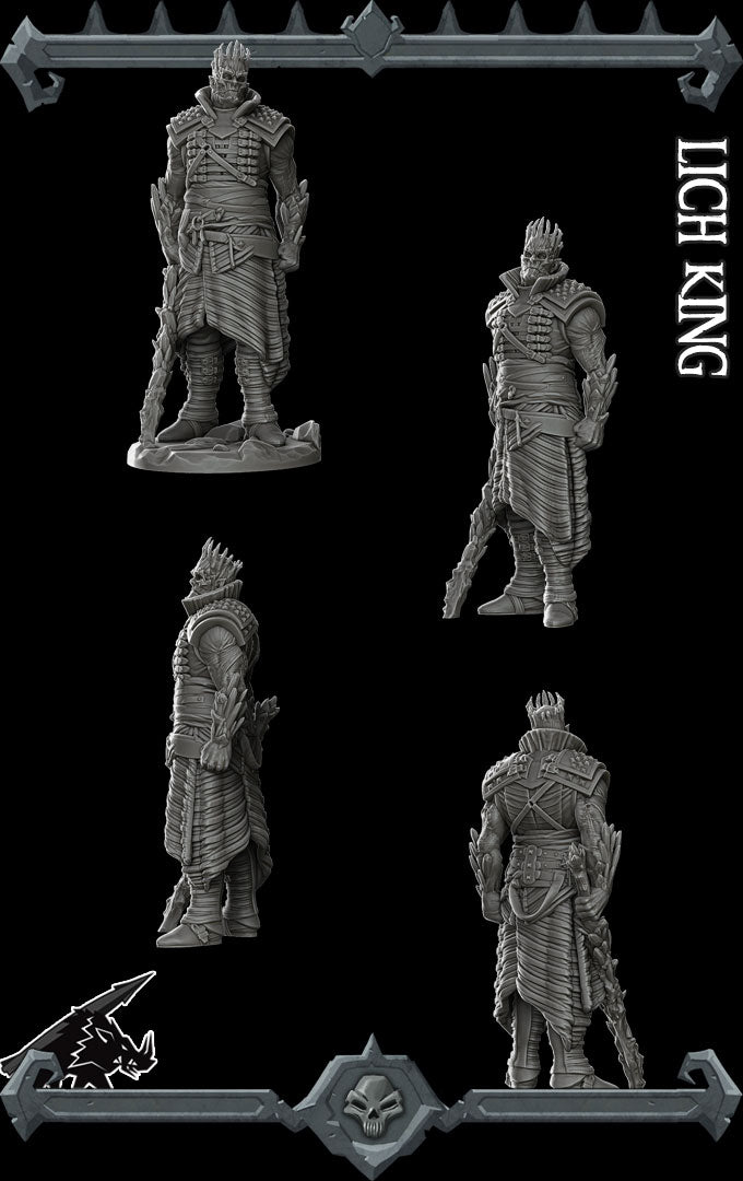 Grimfrost, Sovereign of the Unending Night | Night King | Lich King | Miniature for Tabletop games like D&D and War Gaming