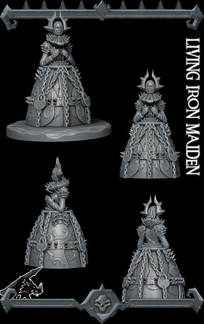 Rustwound, Unending Agony | Living Iron Suit Maiden | Female Battleborn Miniature for Tabletop games like D&D 5e and TTRPG War Gaming