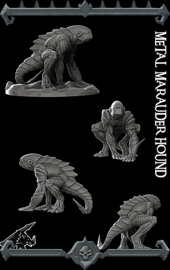 Gearmaw, Hound of the Abyss | Metal Marauderhound Miniature for Tabletop games like D&D and War Gaming