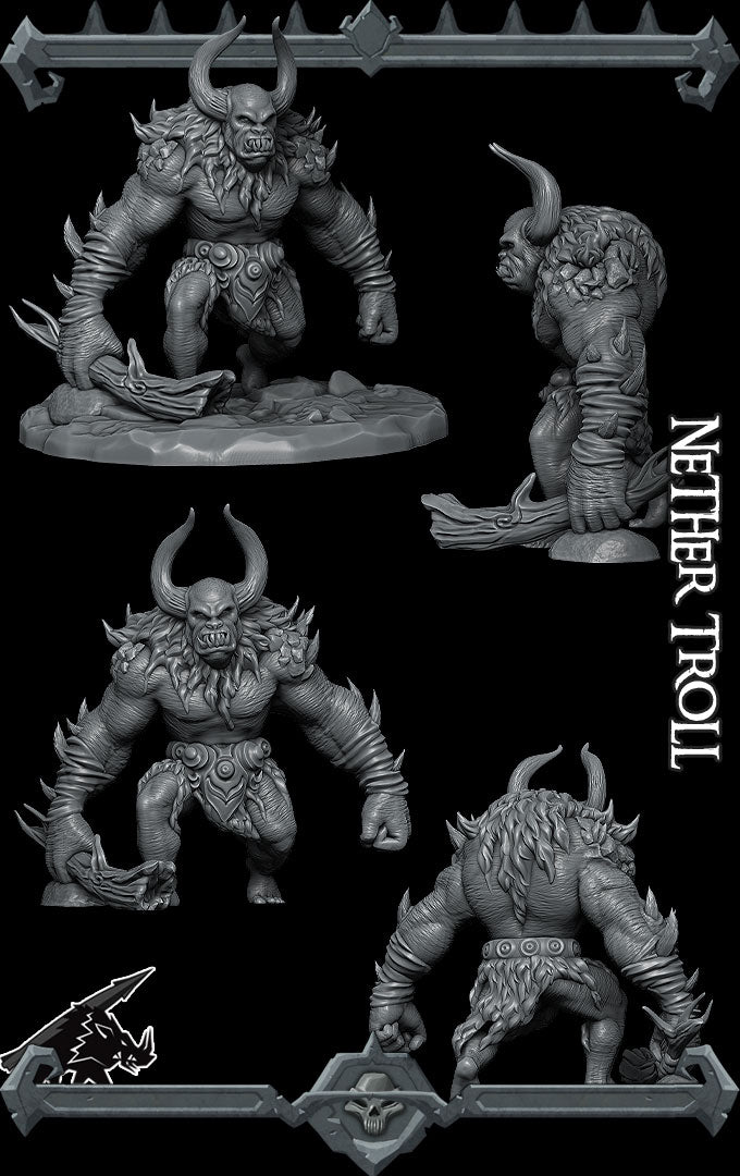 Max, the Horned Wild Thing | Nether Troll | Cave Troll Miniature for Tabletop games like D&D 5e and TTRPG  War Gaming
