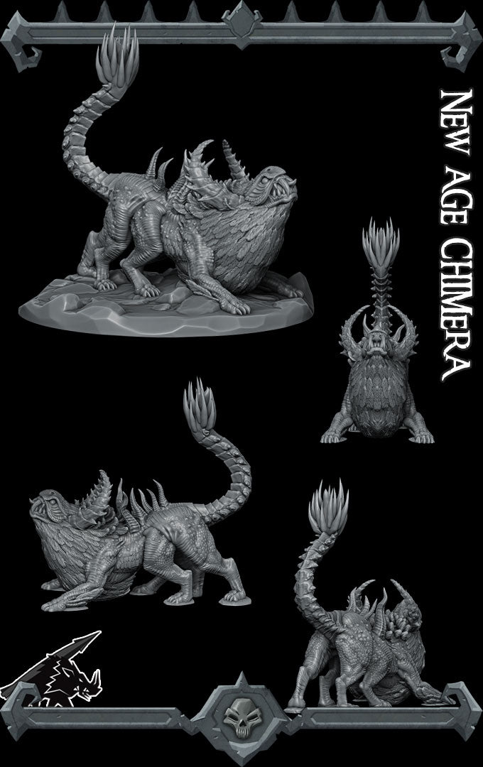 Spikescourge, Terror of the Wastes | New Age Chimera | Spiked Fiend Miniature for Tabletop games like D&D 5e and TTRPG  War Gaming