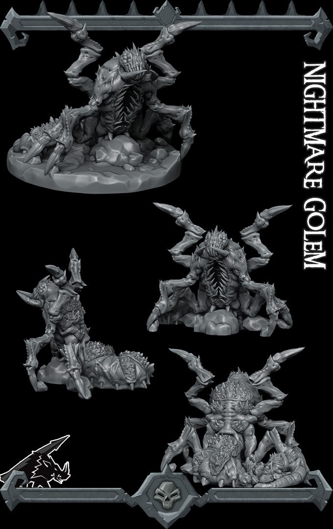 Skittermaw, the Chitinous Dread | Nightmare Golem Miniature for Tabletop games like D&D 5e and TTRPG  War Gaming