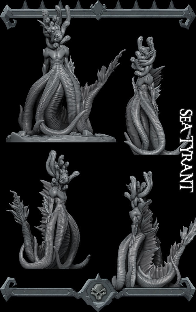 Eelcoil, the Sea Medusa | Sea Tyrant |  Ocean Medusa | Elemental Miniature for Tabletop games like D&D 5e and TTRPG  War Gaming