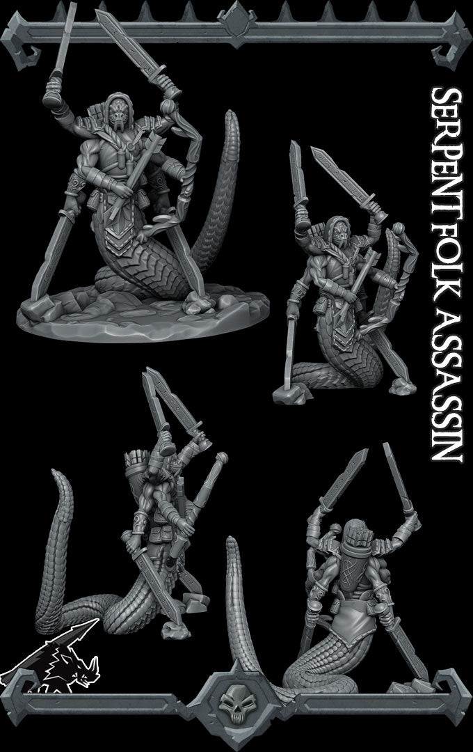 Viperstrike, the Deadly Ambusher | Serpentfolk Assassin |  Snake Humanoid Miniature for Tabletop games like D&D 5e and TTRPG  War Gaming