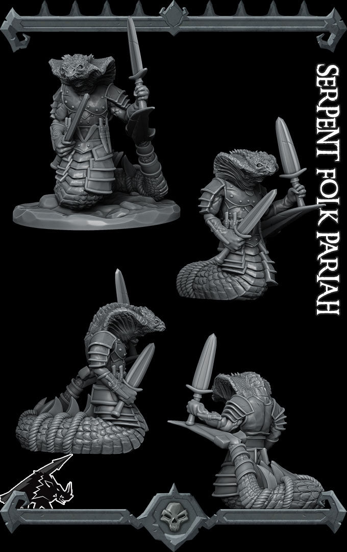 Venomheart, the Reptilian Outcast | Serpent Folk Pariah | Malison miniature for Tabletop games like D&D and War Gaming