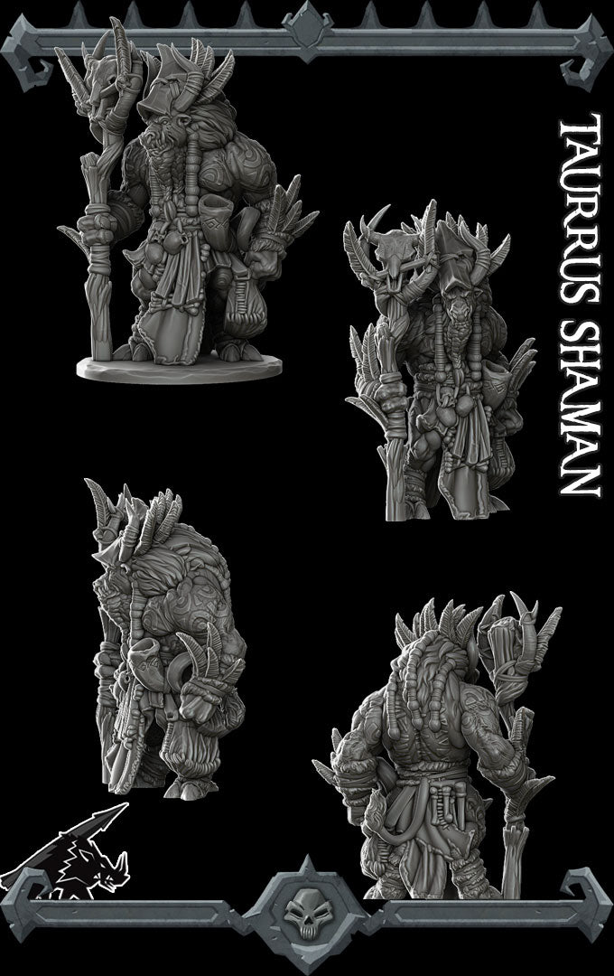 Stormscar, the Minotaur Mystic | Taurrus Shaman Miniature for Tabletop games like D&D and War Gaming