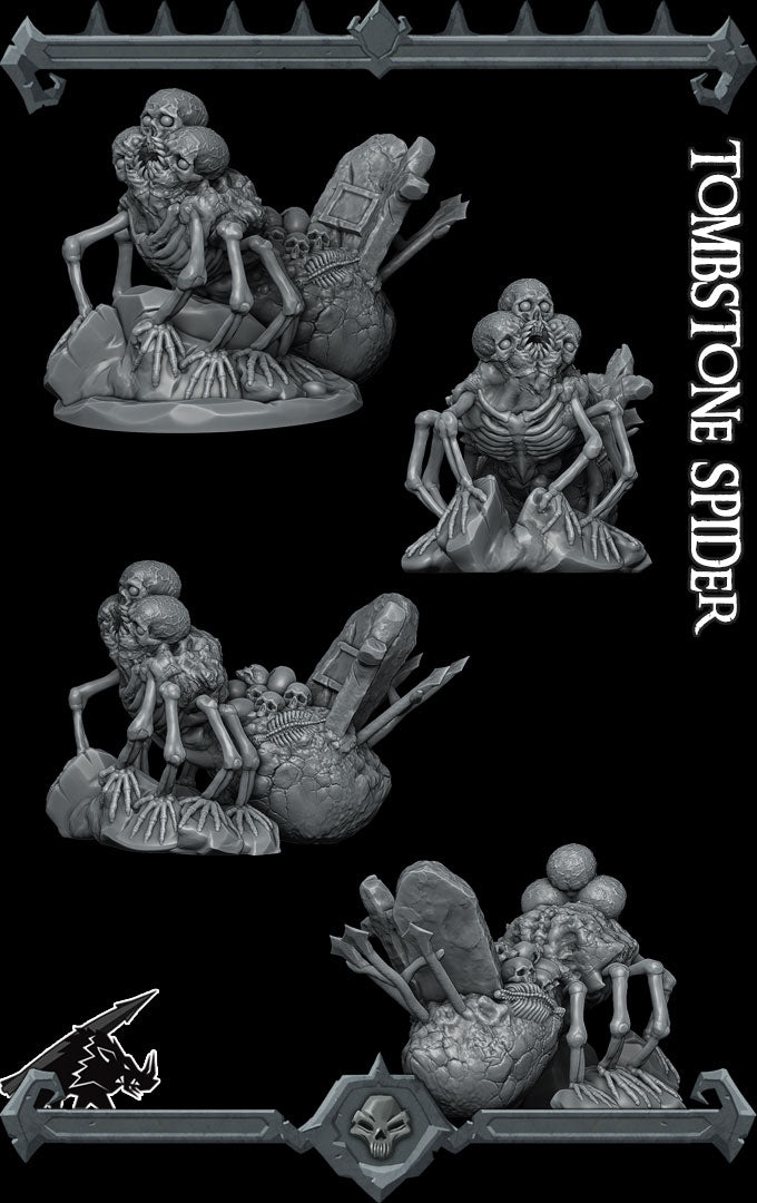 Tombshard, Guardian of the Boneyard | Tombstone Spider | Graveyard Golem Miniature for Tabletop games like D&D 5e and TTRPG War Gaming