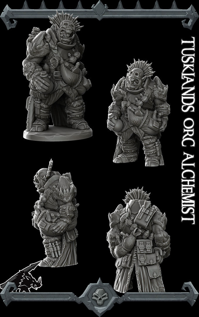 Grimbrew, the Orc Apothecary | Orc Alchemist Miniature for Tabletop games like D&D and War Gaming