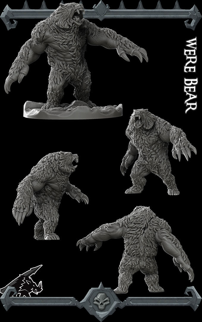 Moonscar, the Rage of the Wild | Were Bear | Dire Bear Miniature for Tabletop games like D&D and War Gaming