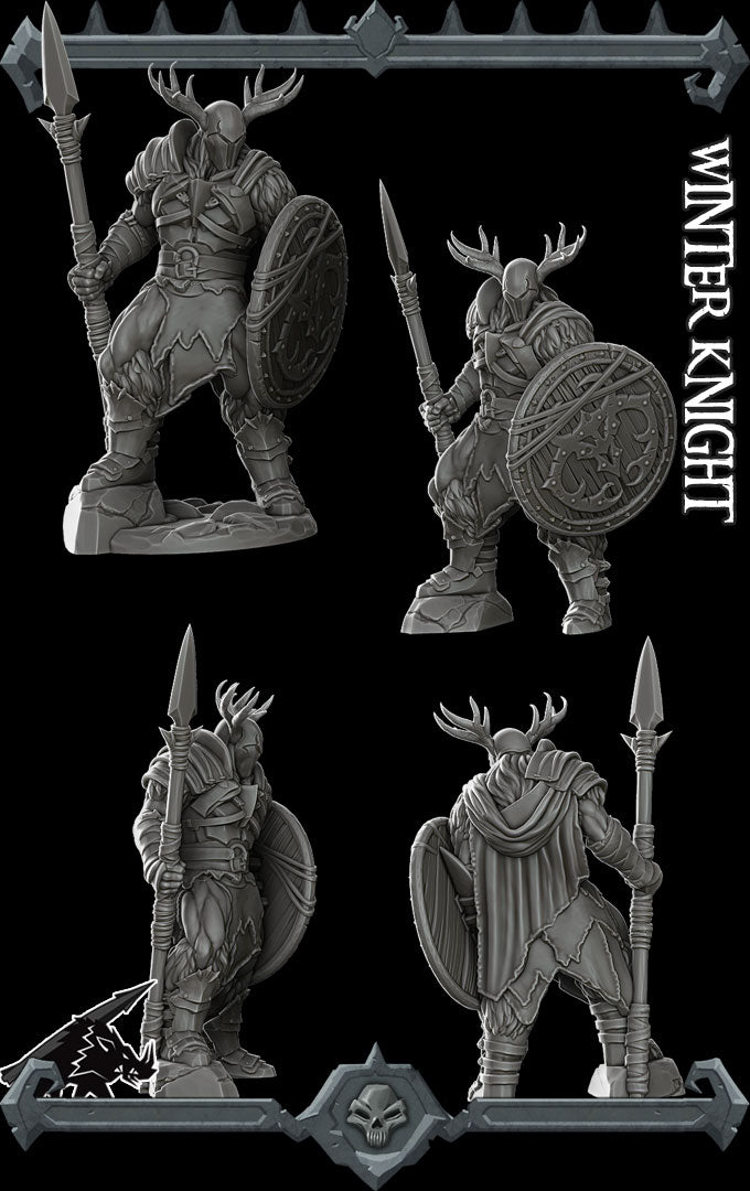 Bjorn Snowsteel, Defender of the Frozen Wastes | Winter Knight Miniature for Tabletop games like D&D and War Gaming